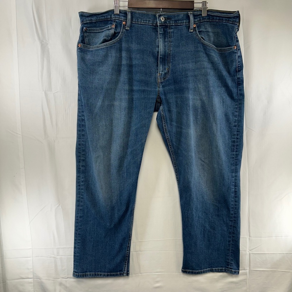 Levis 502 Taper Jeans Mens 44x28 Blue Medium Wash Stretch Denim Regular Taper